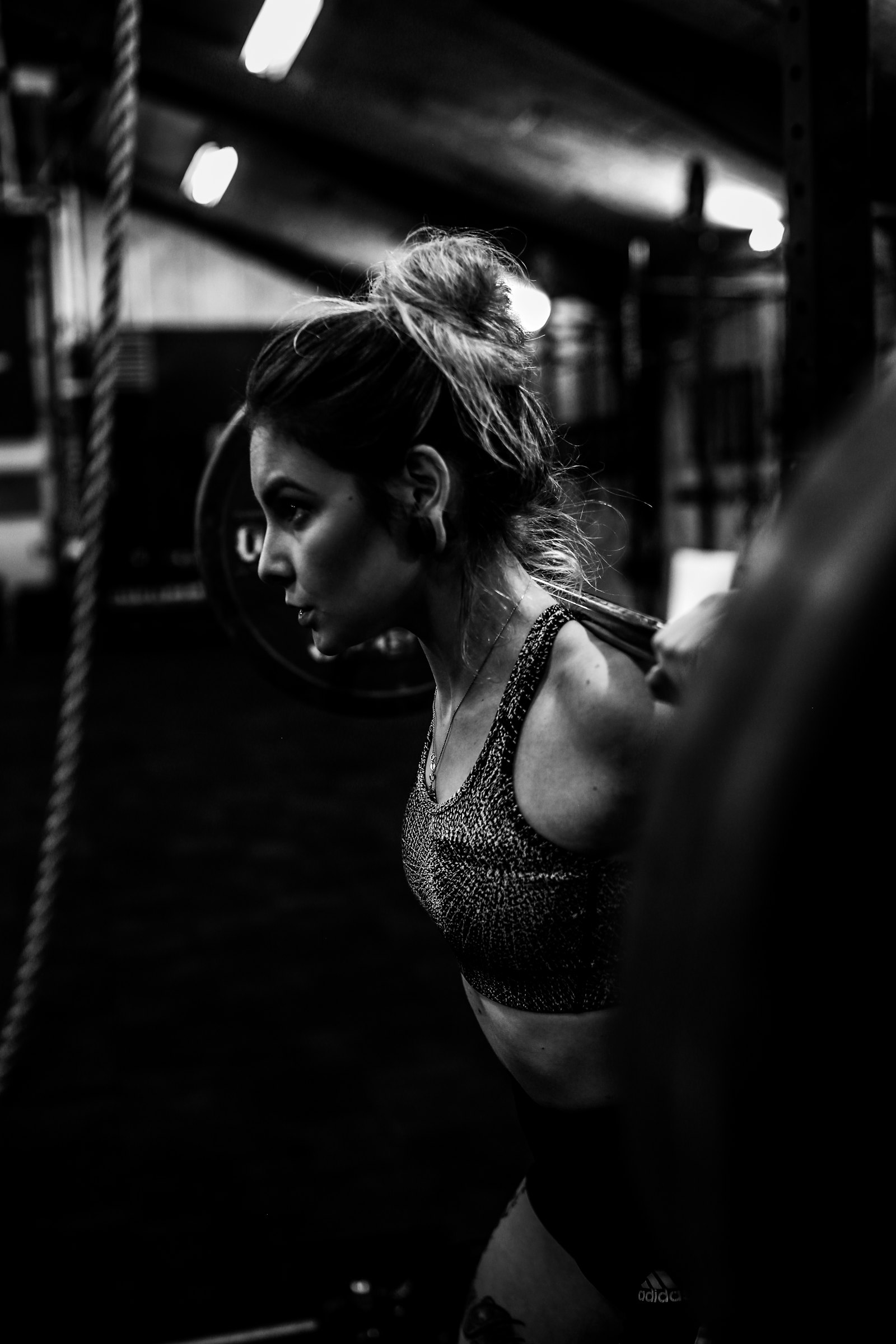 Athlete training hard
